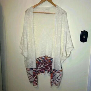 Dreamers Rainbow Bottom Short Sleeve Sweater Shrug Oversized Size S/M